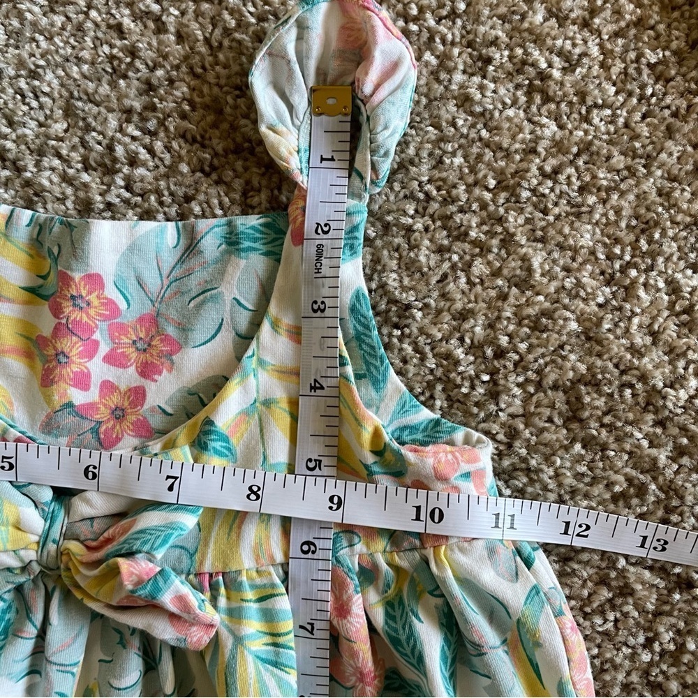 Vibrant Tommy Bahama Sun Dress Girls 4T Tropical Floral Ruffle Sleeve Beach - Picture 10 of 12